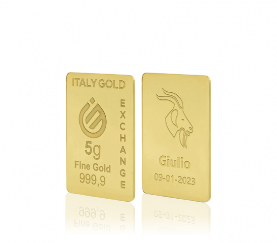 Lingot Or 24 ct de 5 g. signe du zodiaque Capricorne Italy Gold Exchange